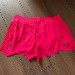 Nike Women's Hot Pink Athletic Shorts with Black Swoosh